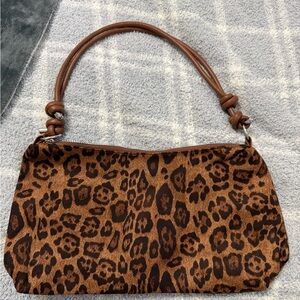 Leopard Print Brown Handbag